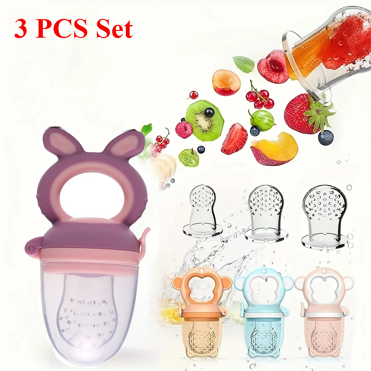 3pcs/set Rabbit-Shape Baby Fru - Mesh Feeder Bag avis et prix