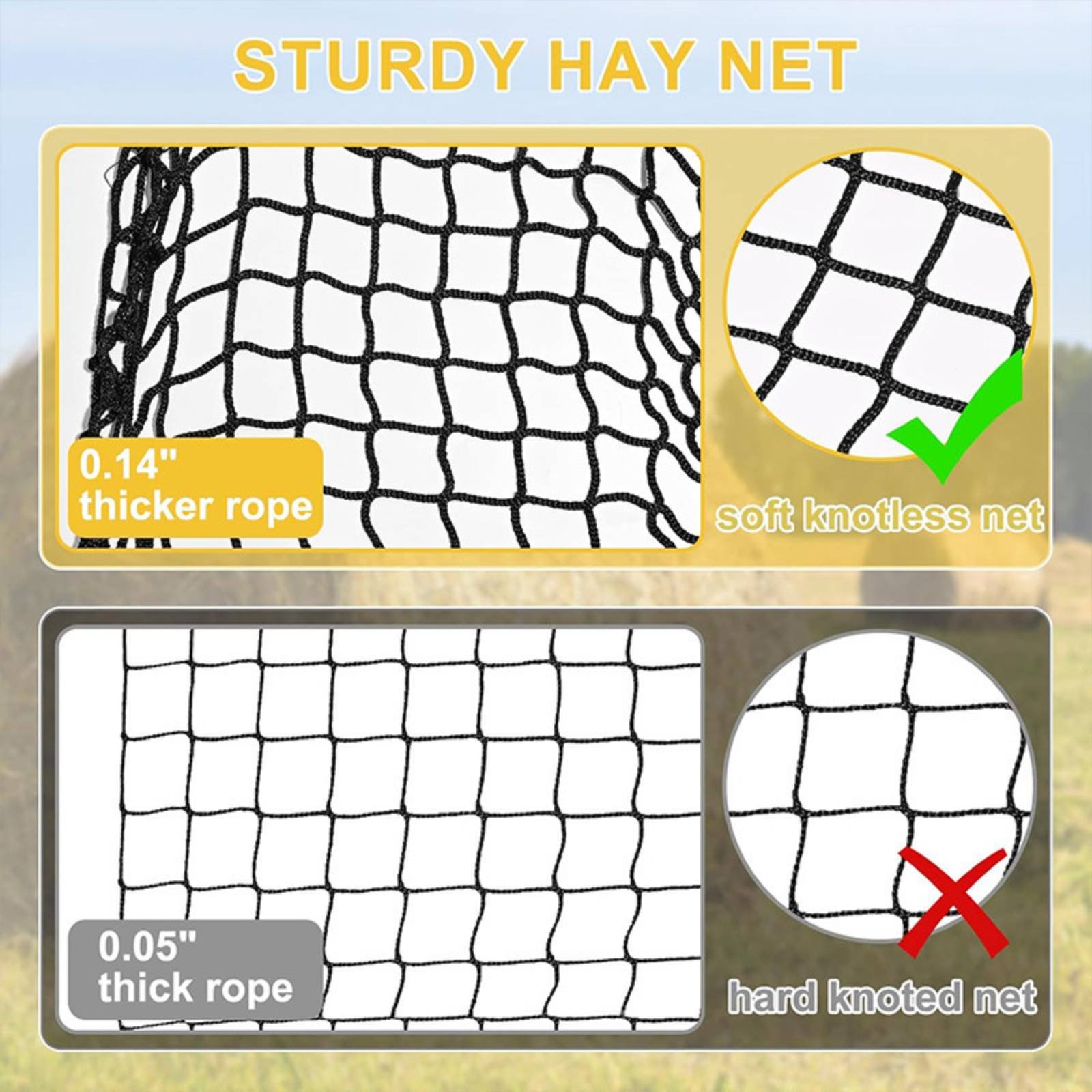 Large Hay Net Bag Long-Lasting - Mesh Feeder Bag avis et prix