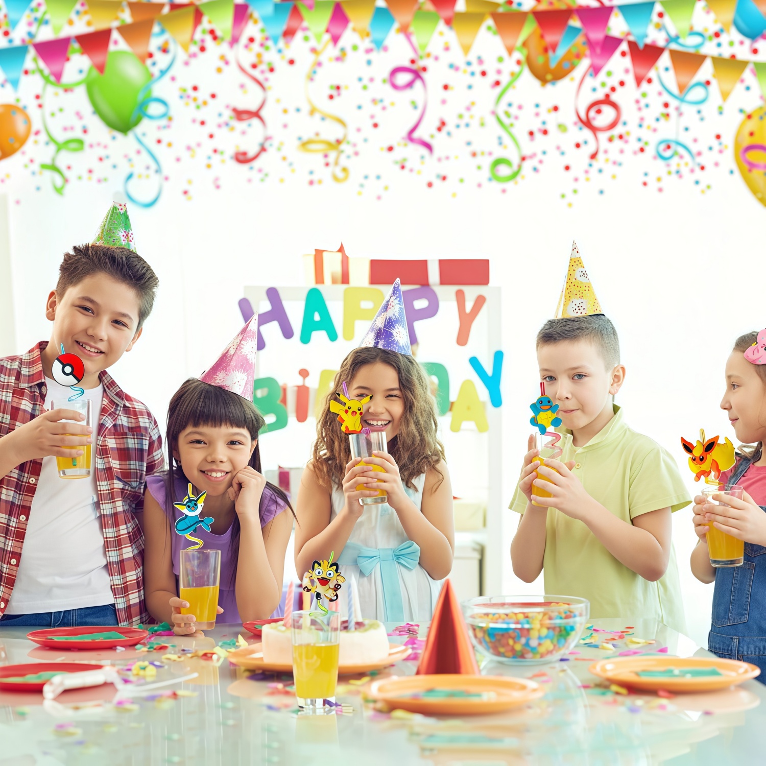Pokemon Birthday Straws Birthd - Baby Food Fruits avis et prix