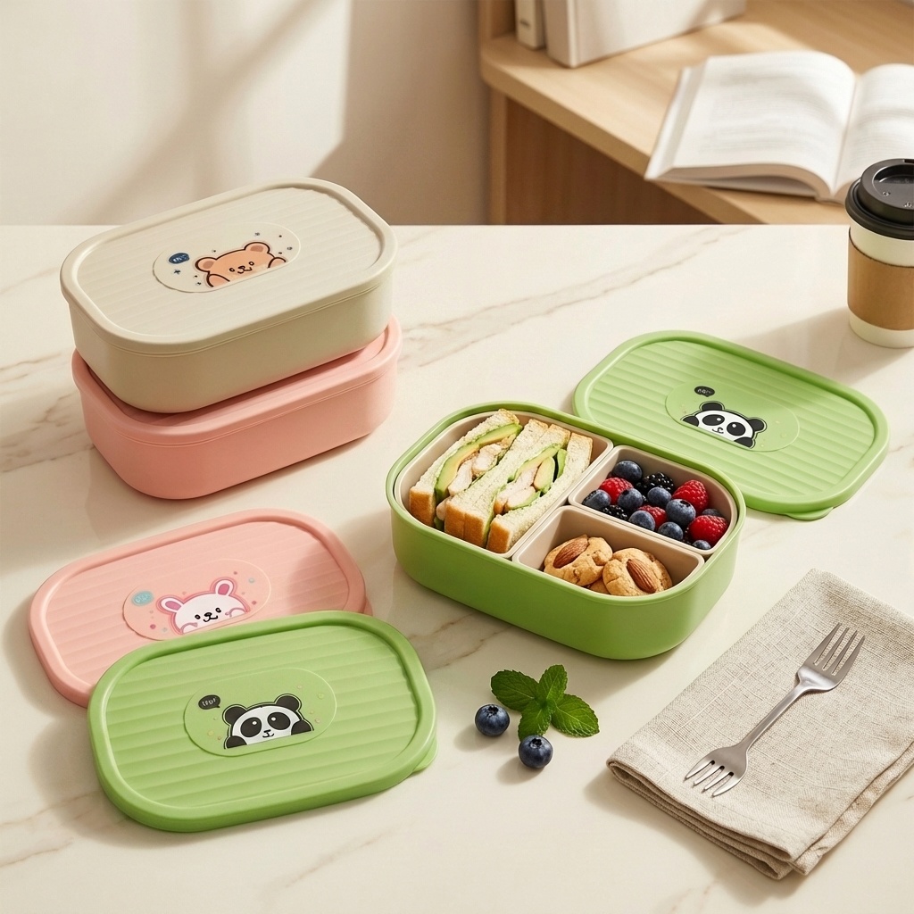 Cute Plastic Divided Lunch Box - Baby Food Fruits avis et prix