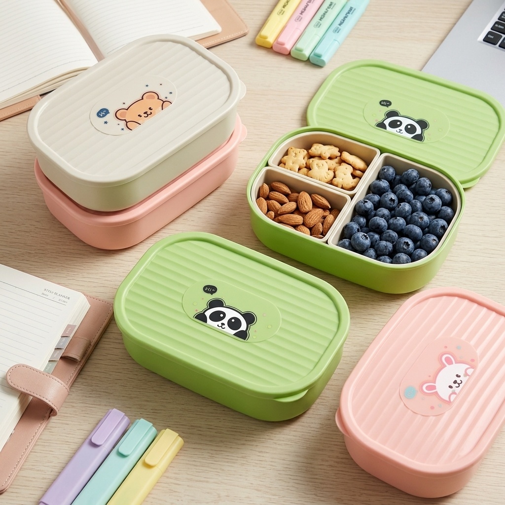 Cute Plastic Divided Lunch Box - Baby Food Fruits avis et prix